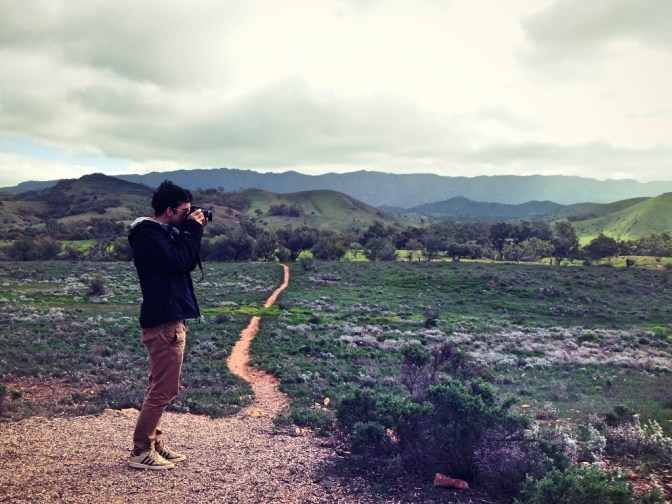 Tourist at Flinders Ranges lookout, South Australia