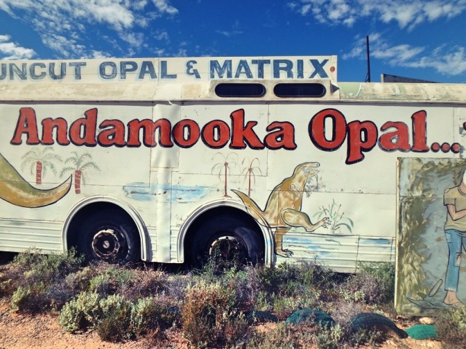 Opal gallery in bus, Andamooka, South Australia