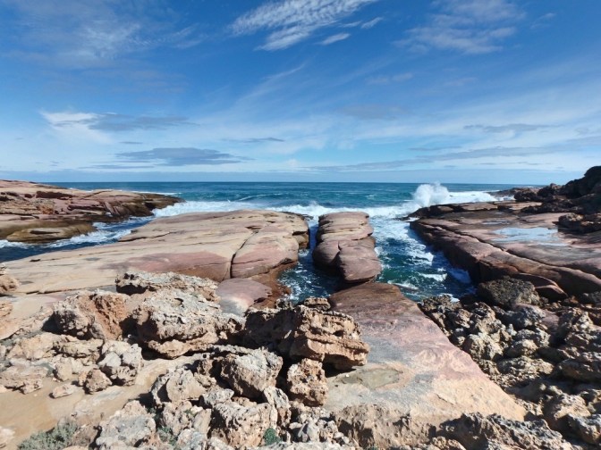 Smooth and sharp rocks on Eyre coast, South Australia