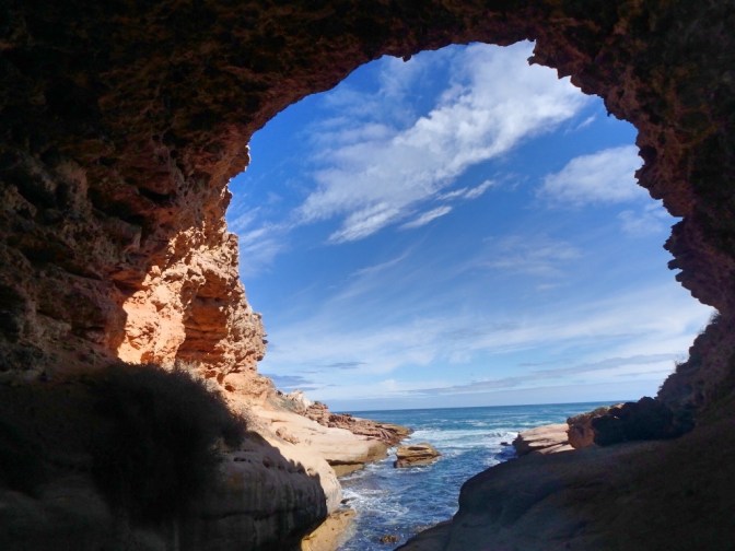 Looking out from Wool Shed Cave, Eyre Peninsula