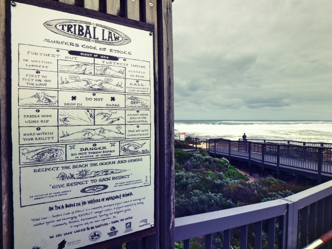 Surfer code of ethics, Margaret River, Western Australia