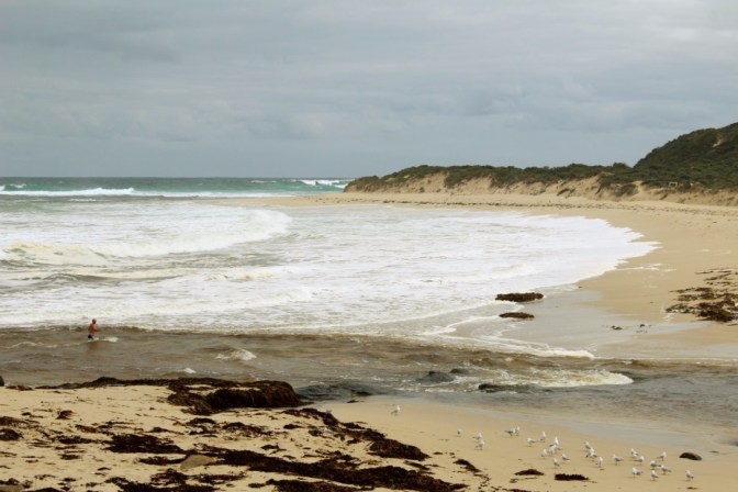 Crossing the river mouth,Margaret River, Western Australia