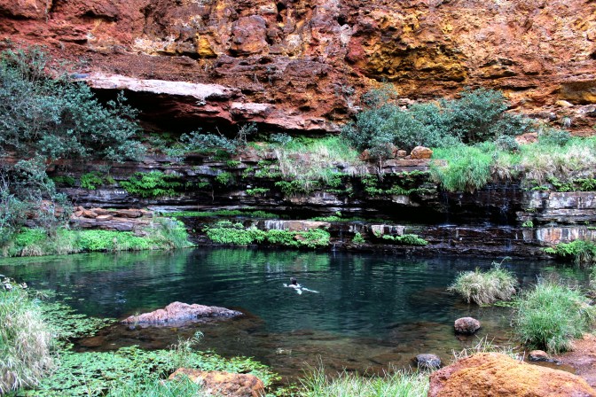 Swimming in Circular Pool, Karijini, Western Australia