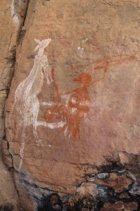 Kangaroo hunter rock art Ubirr, Kakadu National Park, Northern Territory