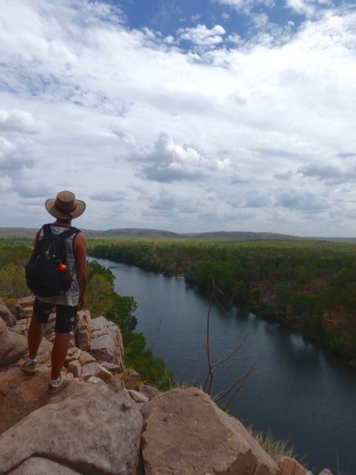 Man looking across Katherine Gorge, Northern Territory